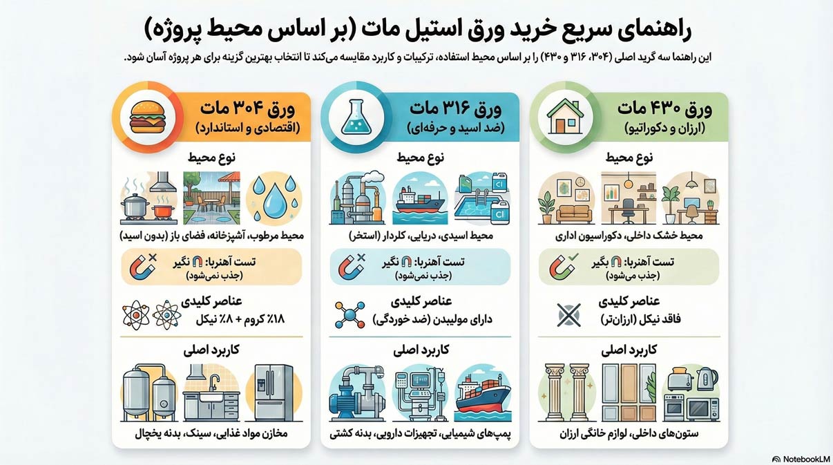راهنمای خرید ورق استیل مات