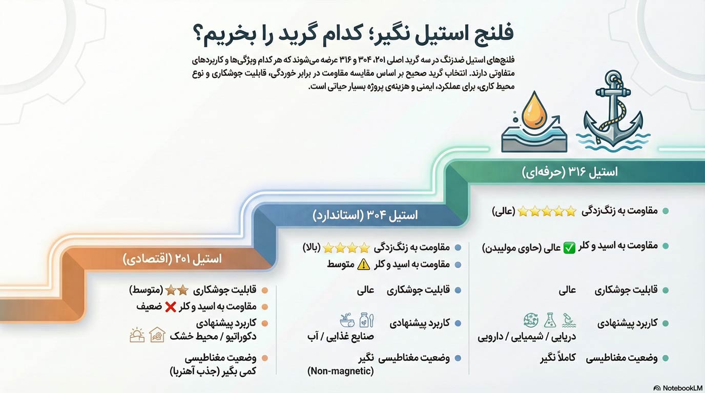 اینفوگرافی انتخاب فلنج استیل