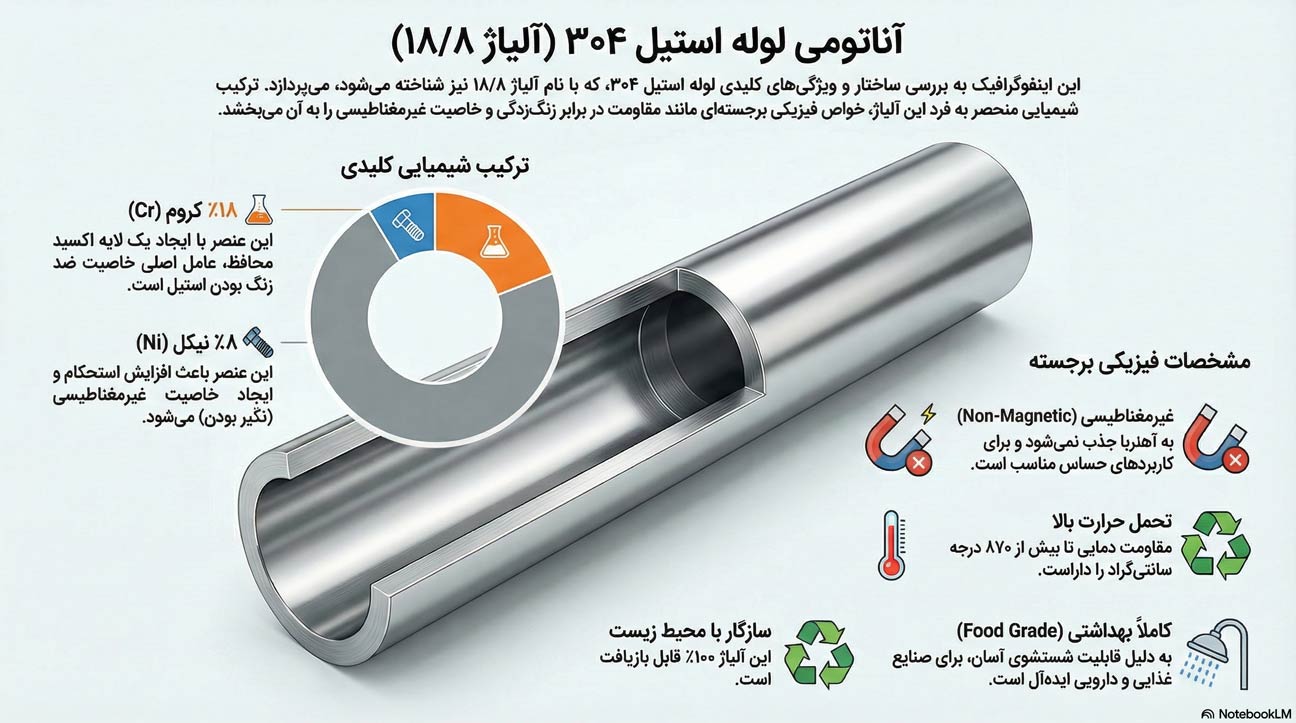 آناتومی لوله استیل ۳۰۴