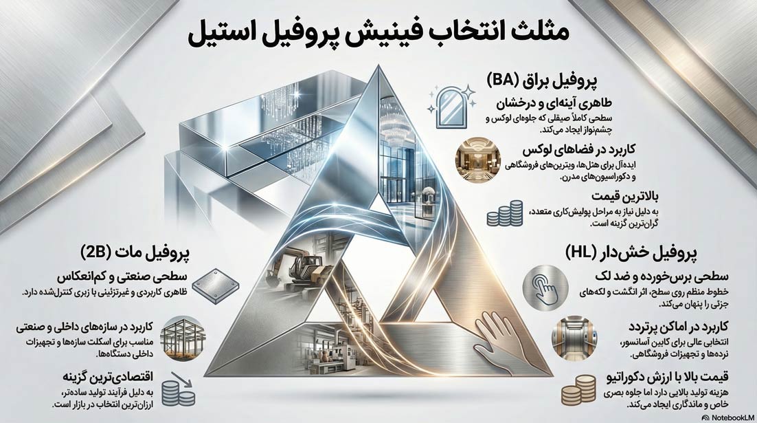 اینفوگرافیک بررسی تخصصی انواع پروفیل استیل 304