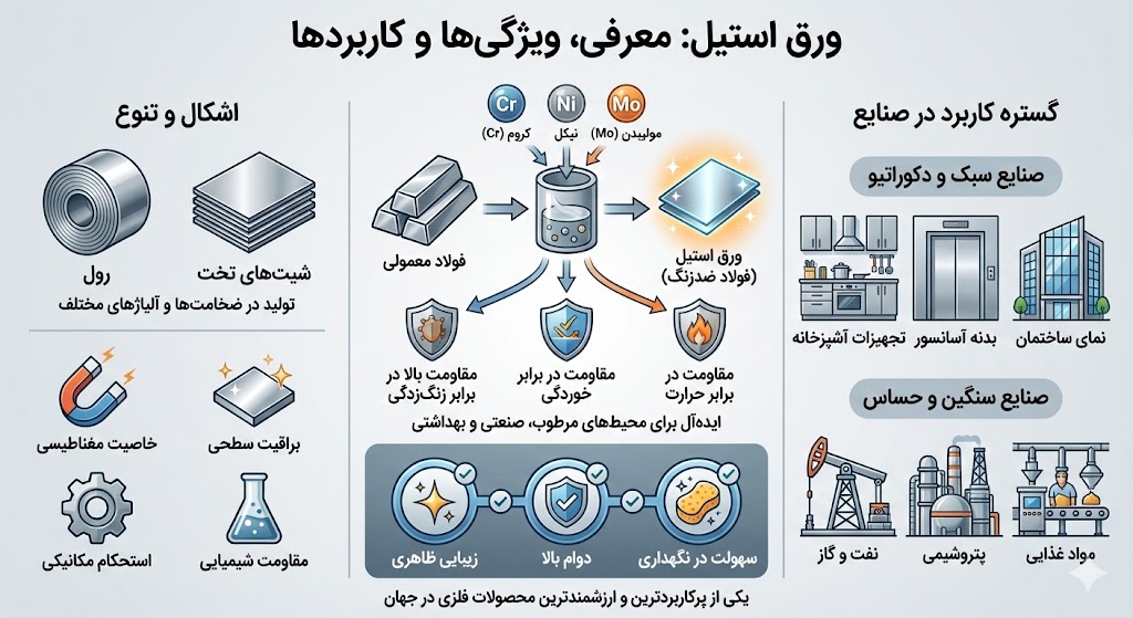 اینفوگرافی ورق استیل